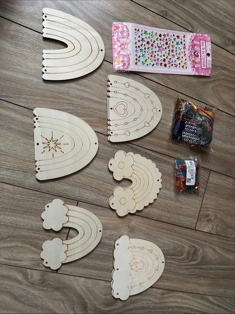 DIY Rainbow Wind Chime Craft Kit - Multicolor set of 12